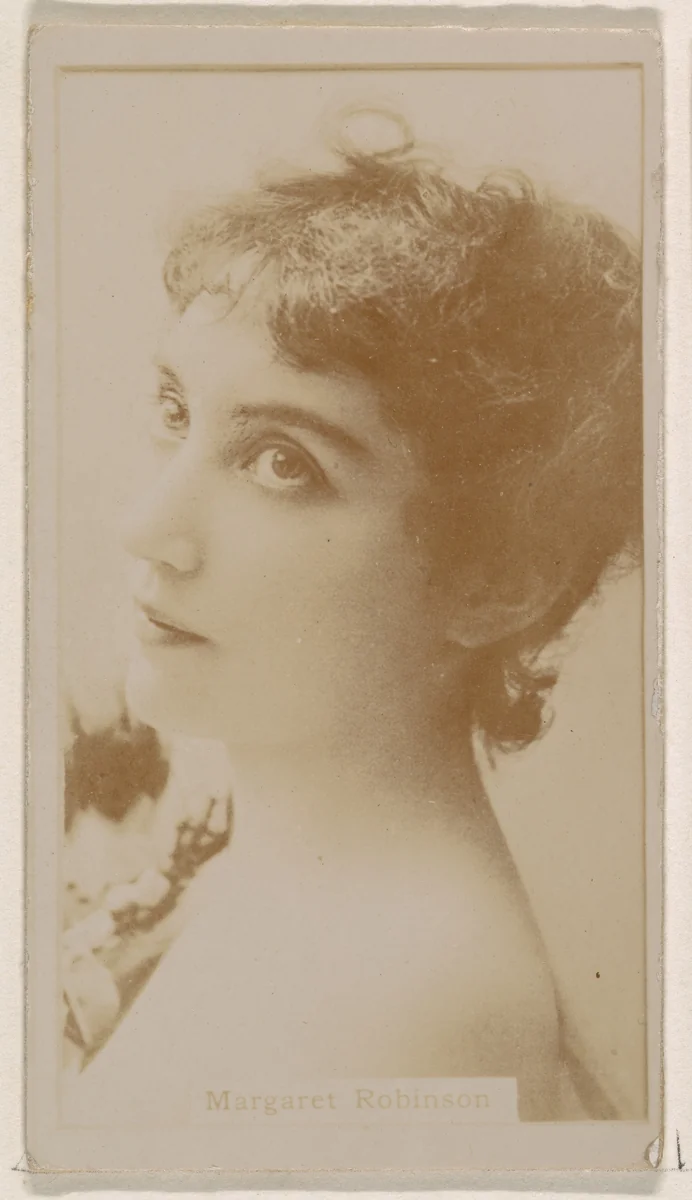 Margaret Robinson, from the Actresses series (N245) issued by Kinney Brothers to promote Sweet Caporal Cigarettes by Kinney Brothers Tobacco Company, photograph, 1890