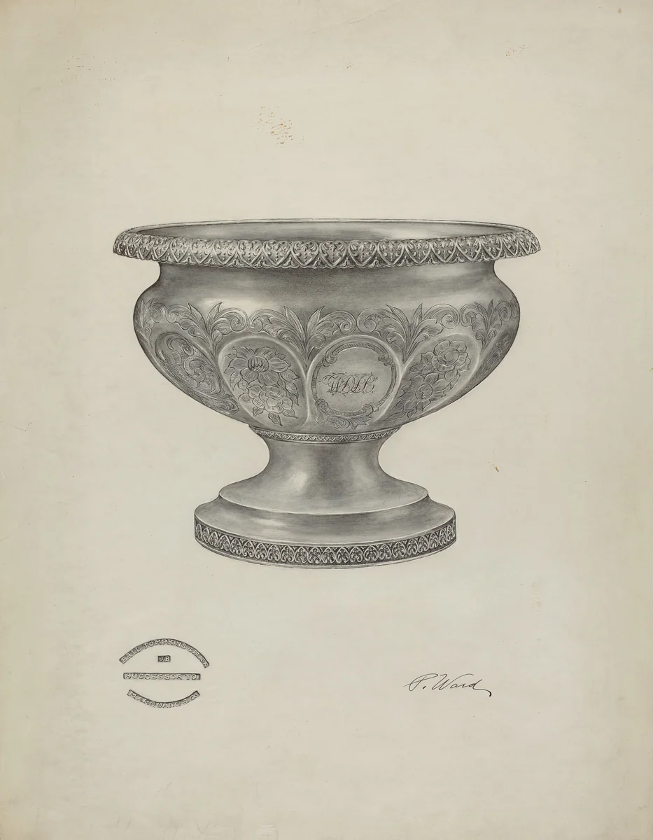 Silver Christening Bowl by Paul Ward, index of american design, 1940