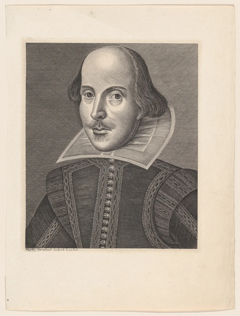 William Shakespeare by Martin Droeshout the Younger, print, 1800-1900