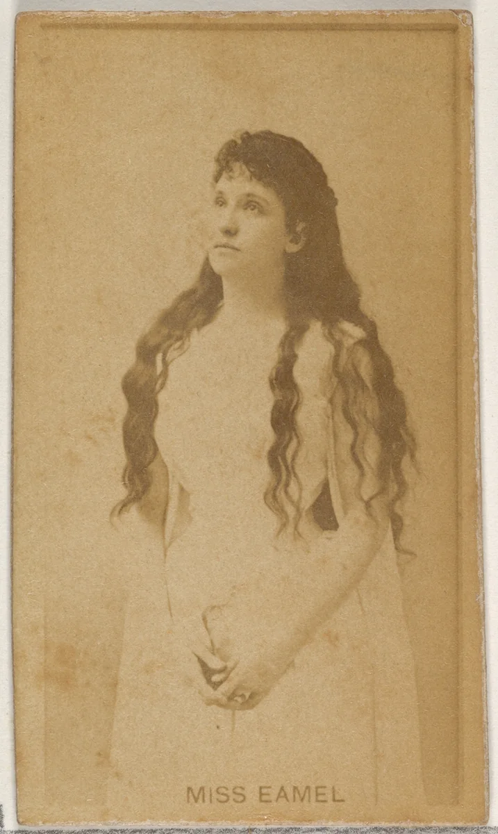 Miss Eamel, from the Actors and Actresses series (N45, Type 8) for Virginia Brights Cigarettes by Allen & Ginter, photograph, 1885-1891
