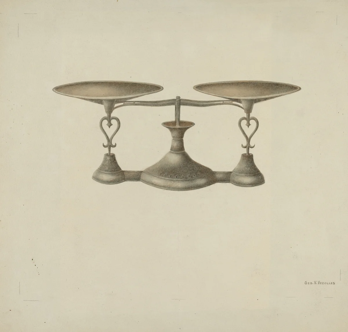 Shaker Scales by George V Vezolles, index of american design, 1941