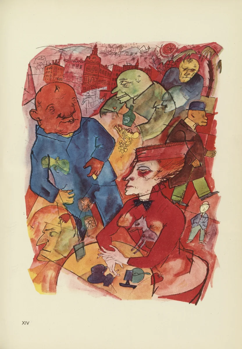 Ach, knallige Welt, du seliges Abnormitätenkabinett (plate, folio 86) from Ecce Homo by George Grosz, illustrated book, 1922