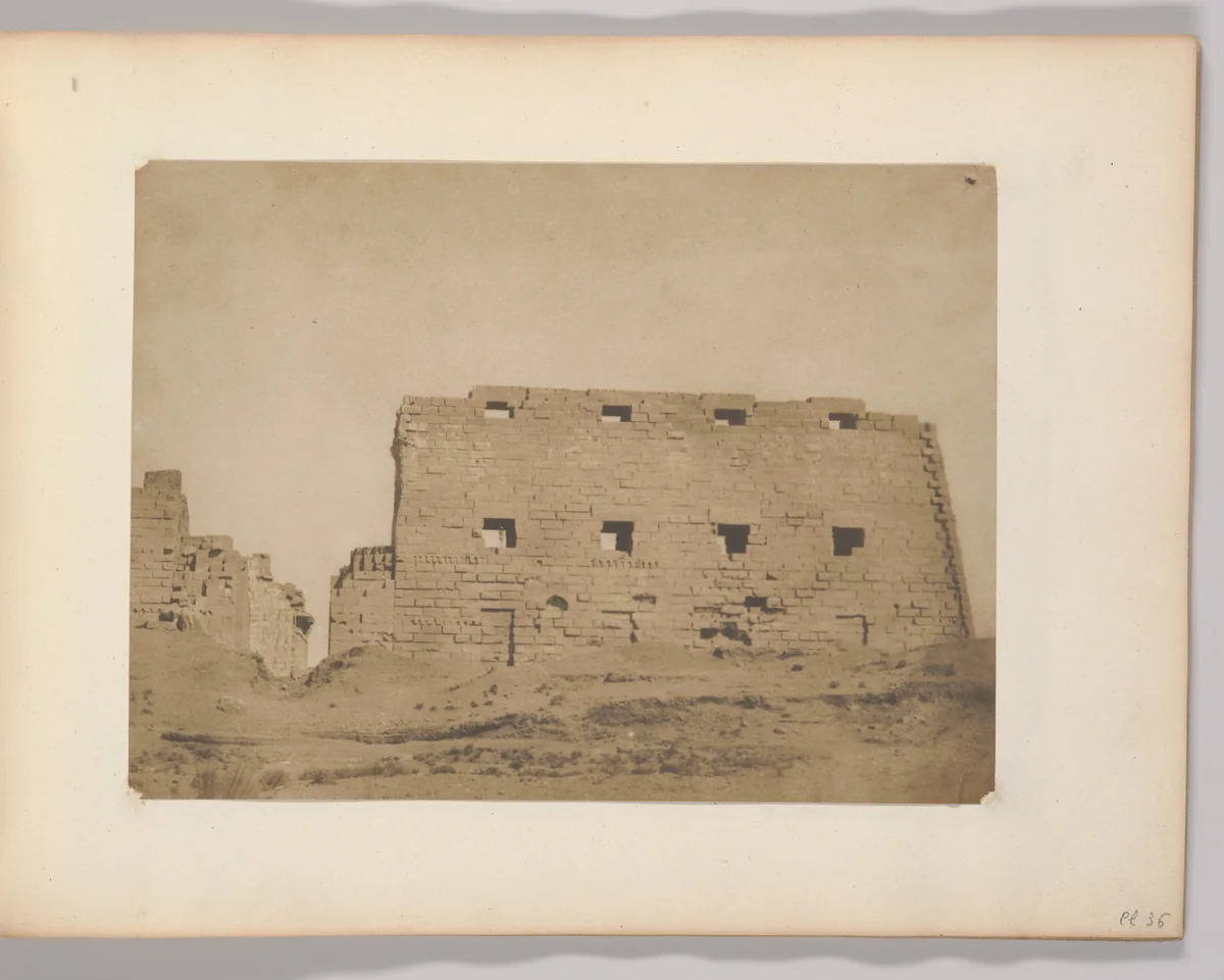 Palais de Karnak, grands pilones du sud-ouest by Maxime Du Camp, photograph, 1849-1851