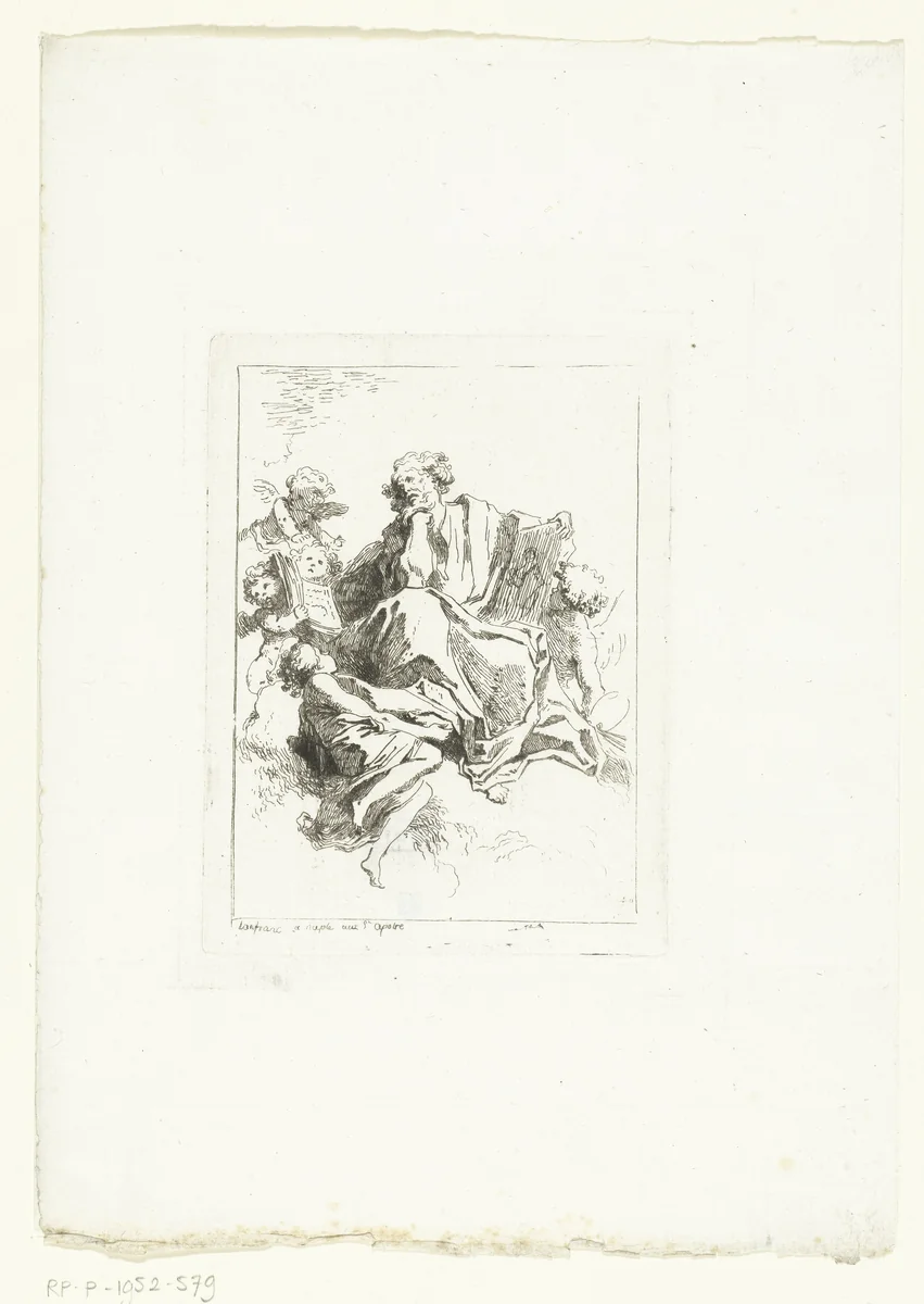 Evangelist Lucas by Jean Honoré Fragonard, print, 1763-1764