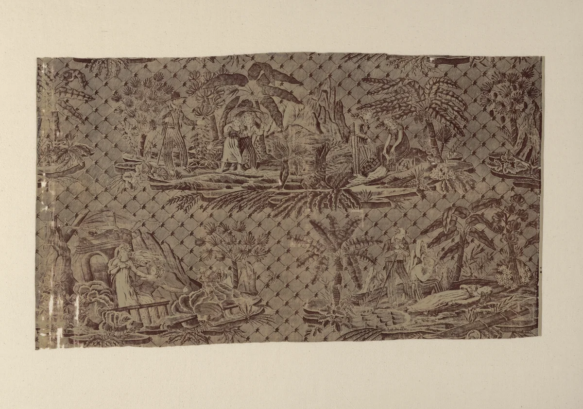 “Paul and Virginie” Furnishing Fabric by Jean Michel Moreau, textile, 1815-1830