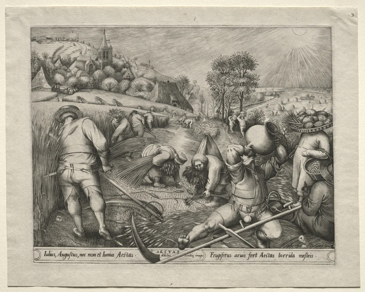 The Four Seasons: Summer by Pieter van der Heyden, print, 1570