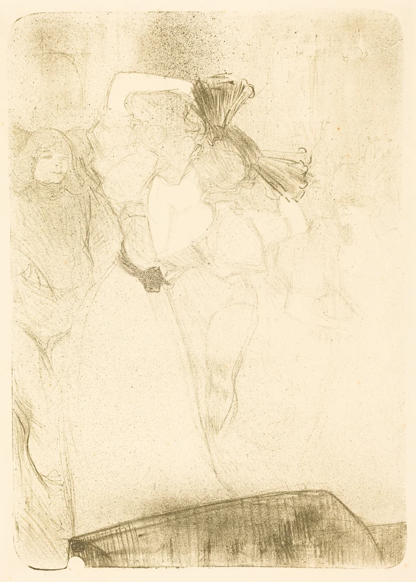 Lender from the Back Dancing the Bolero in "Chilperic" (Lender de dos, dansant le boléro dans "Chilpéric") by Henri de Toulouse-Lautrec, print, 1895