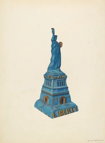 Bank: Statue of Liberty by William O. Fletcher, index of american design, 1940