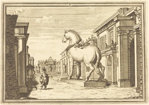 Il Greco in Troia: Plate 2 by Arnold von Westerhout, print, 1651-1725