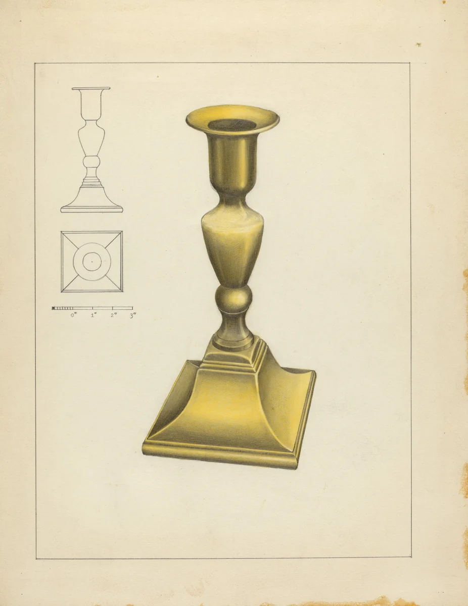 Candlestick by Philip Johnson, index of american design, 1937