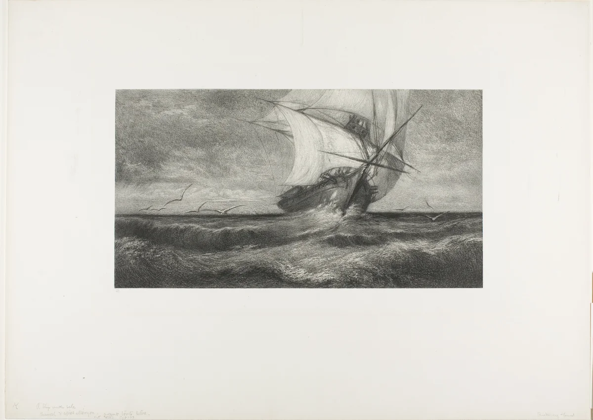 The Phantom Ship by Théophile Narcisse Chauvel, print, 1865-1875