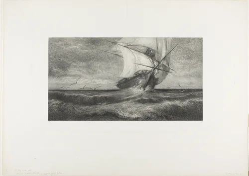 The Phantom Ship by Théophile Narcisse Chauvel, print, 1865-1875