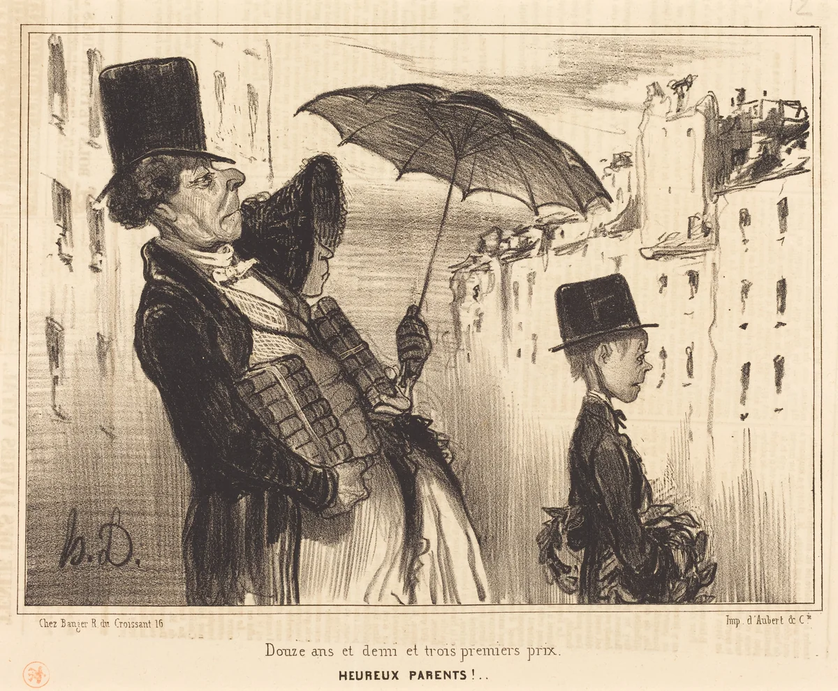 Douze ans et demi et trois premiers prix by Honoré Daumier, print, 1839