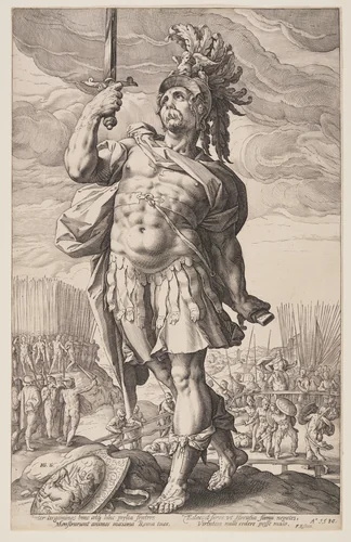 Publius Horatius, from The Roman Heroes by Hendrick Goltzius, print, 1586