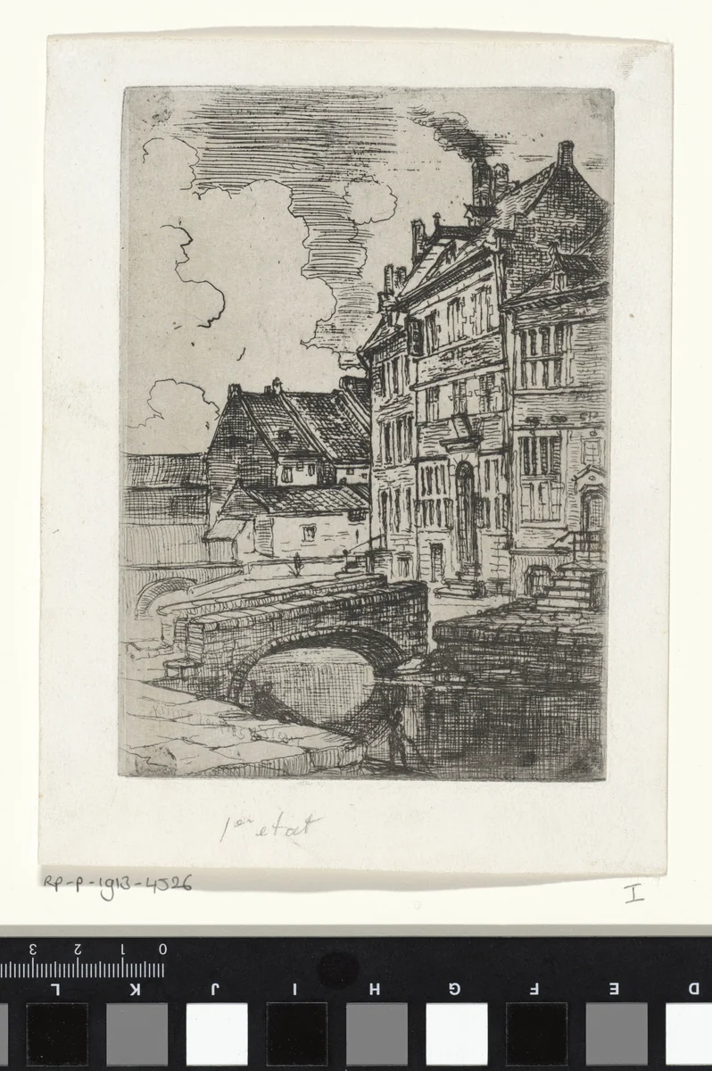 Kleine Looiersstraat te Maastricht by Alexander Schaepkens, print, 1830-1899