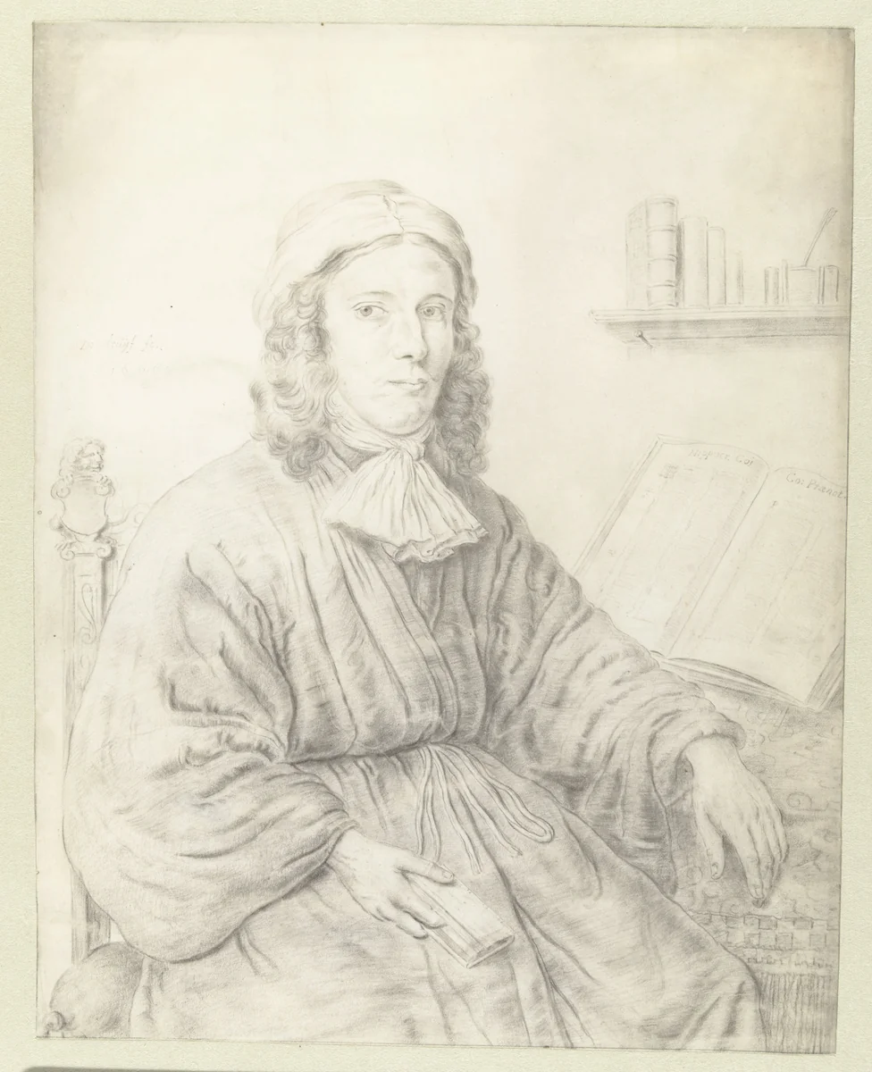 Portret van C. te 's-Gravezande by Dirk Druyf, drawing, 1666