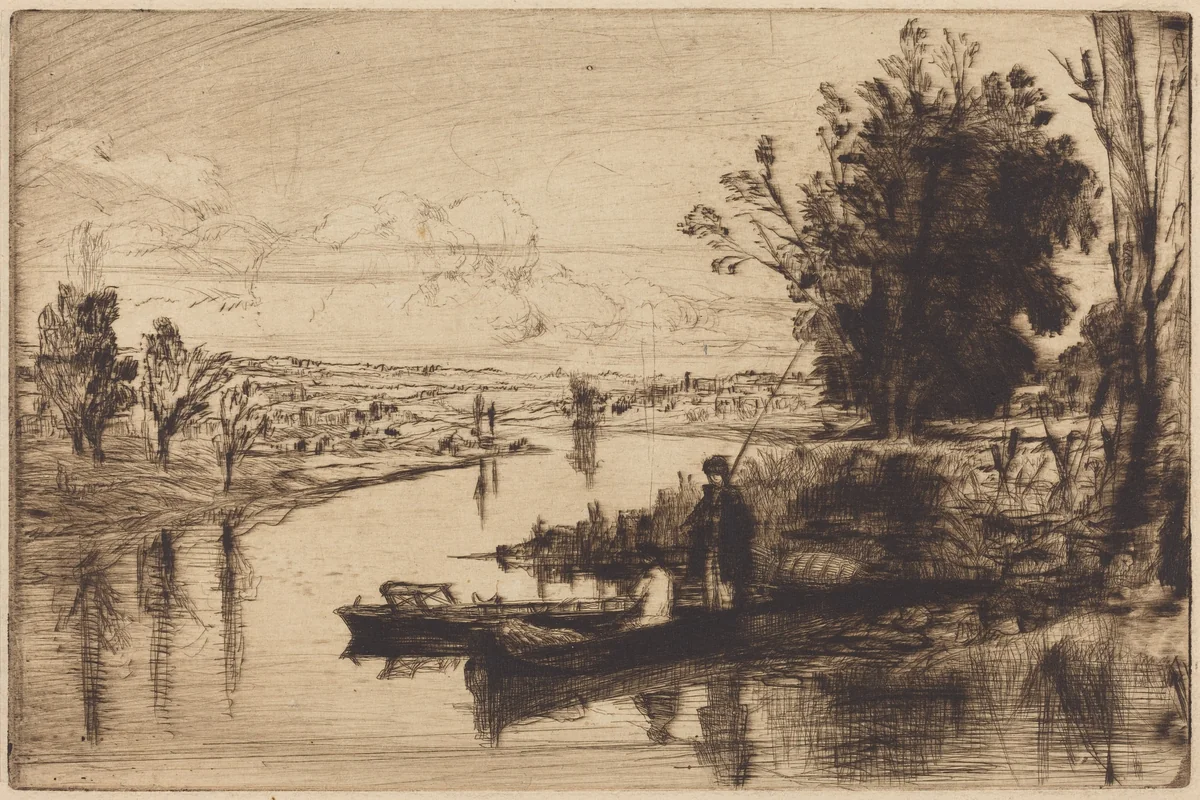 Thames Fishermen by Francis Seymour-Haden, print, 1859