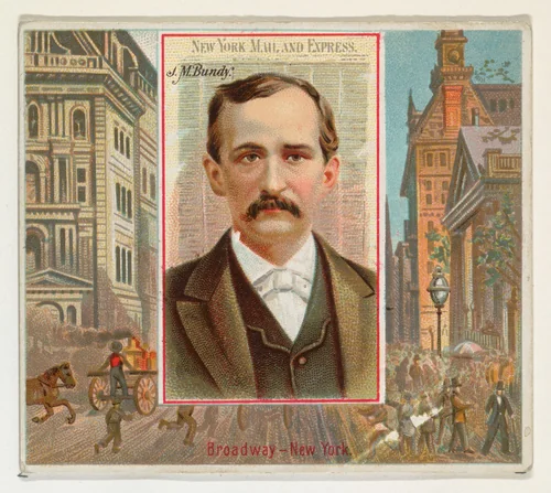 J.M. Bundy, New York Mail and Express, from the American Editors series (N35) for Allen & Ginter Cigarettes by Allen & Ginter, print, 1887
