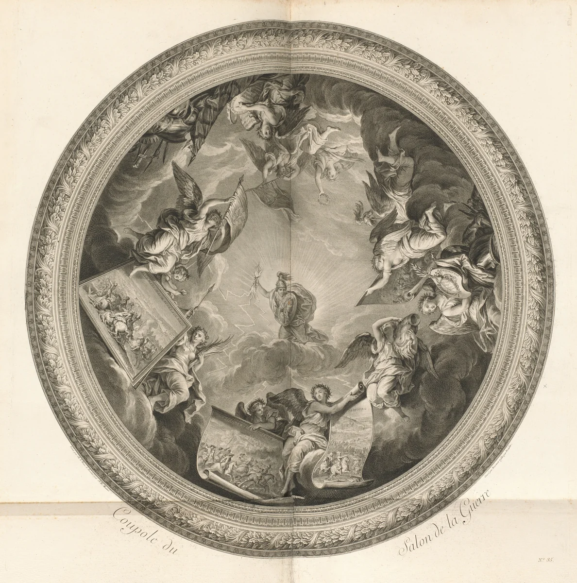 Coupole du Salon de la Guerre (Cupola of the Salon of War) [pl. 35] by Jean-Baptiste Massé
Simon Francois Ravenet I
Johann Martin Preissler
Charles Le Brun, print, 1752