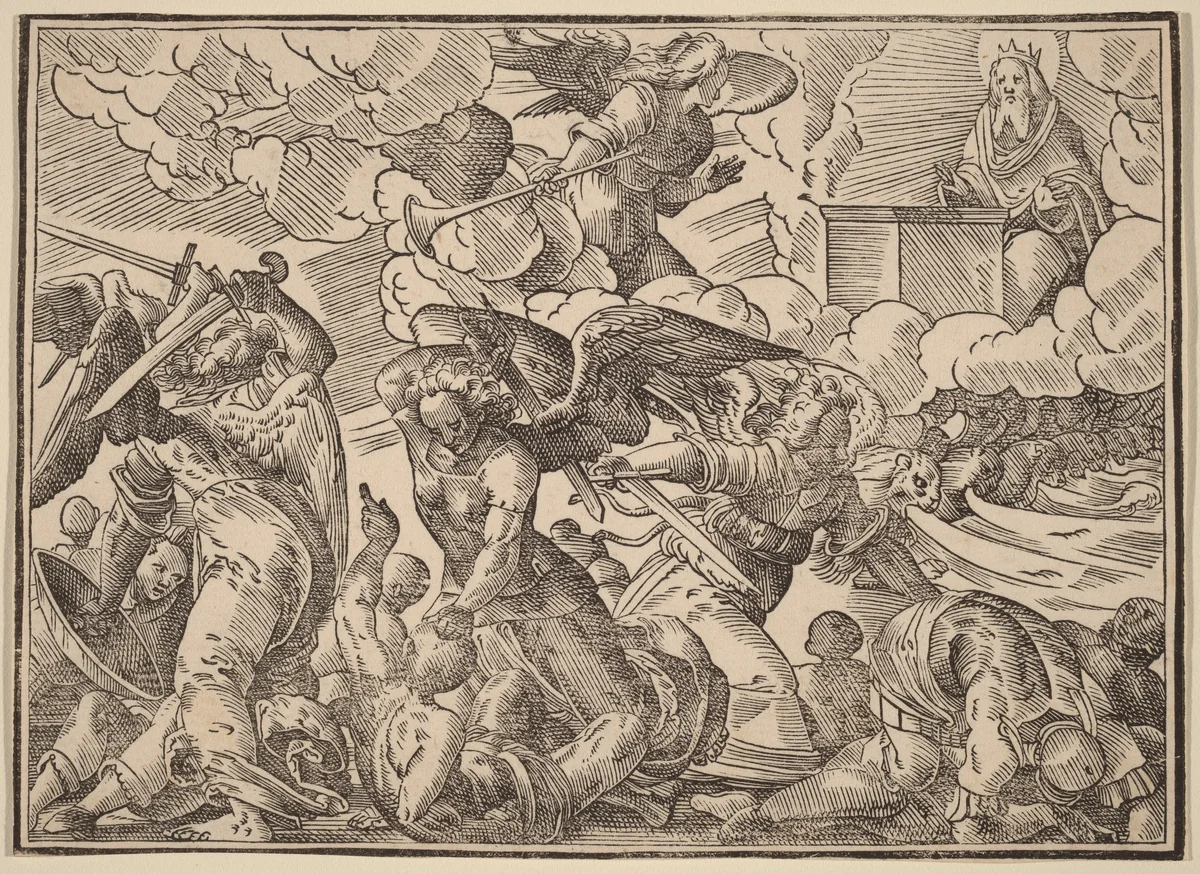 The Four Horsemen of the Apocalypse by Christoph Murer, print, 1558-1614