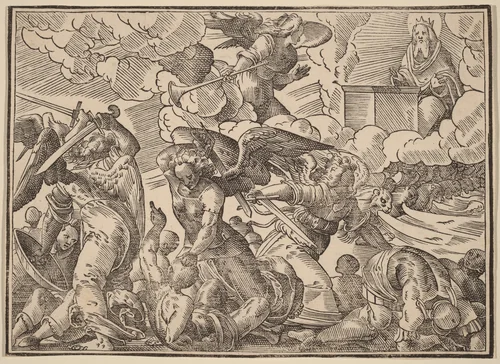The Four Horsemen of the Apocalypse by Christoph Murer, print, 1558-1614