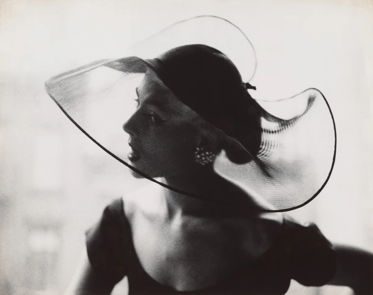 Translucent Hat by Lillian Bassman, photograph, 1945-1955