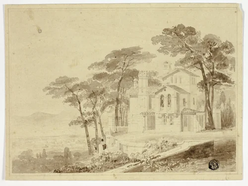 Villa in Naples by Thomas Allom, drawing, 1824-1872
