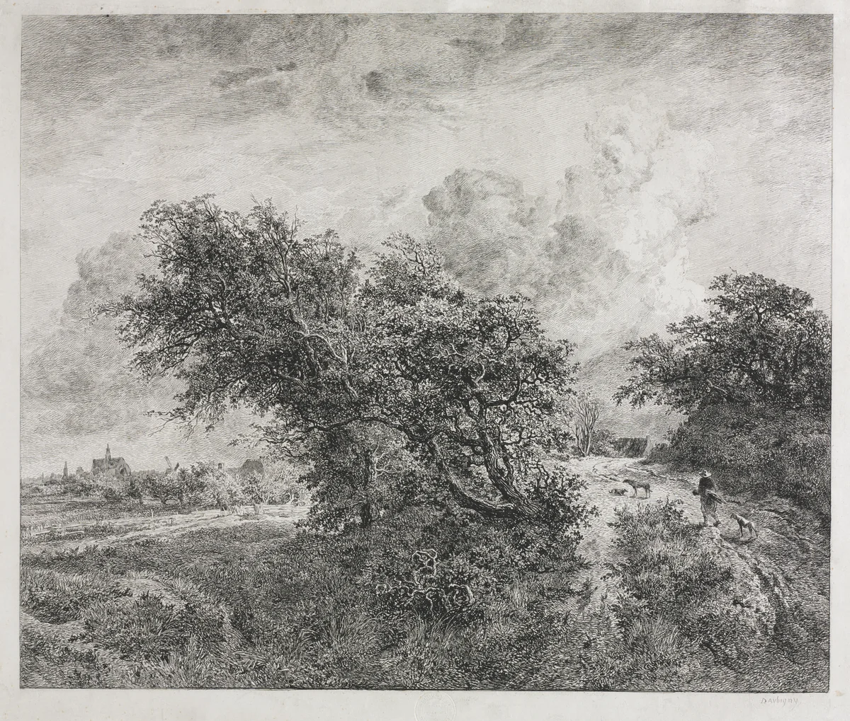 The Thicket by Charles-François Daubigny, print, 1855