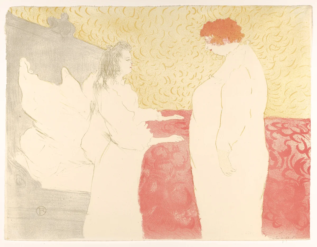 Getting Up, from "Elles" by Henri de Toulouse-Lautrec, print, 1896