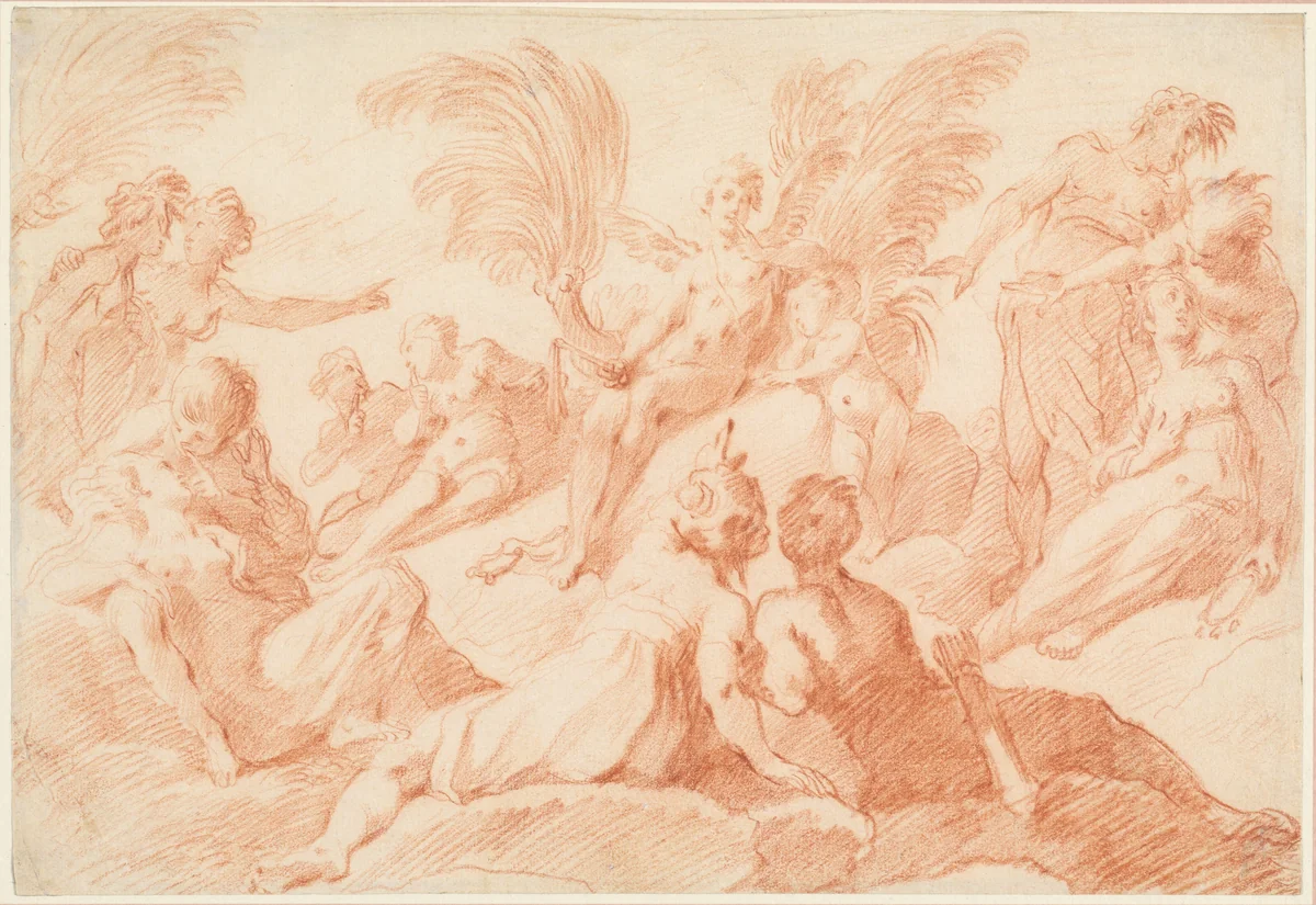 Harpocrates by French 17th Century, drawing, 1600-1625