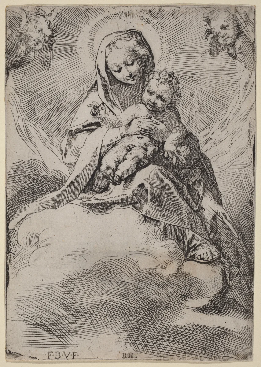 Madonna in the Clouds by Federico Barocci, print, 1535-1612