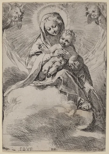 Madonna in the Clouds by Federico Barocci, print, 1535-1612