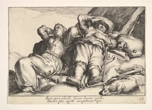 Pleasures of Occupation by Cornelis Bloemaert, print, 1610-1684