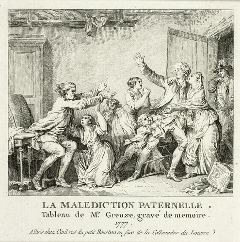 Paternal Curse by Jean Michel Moreau, print, 1777-1778