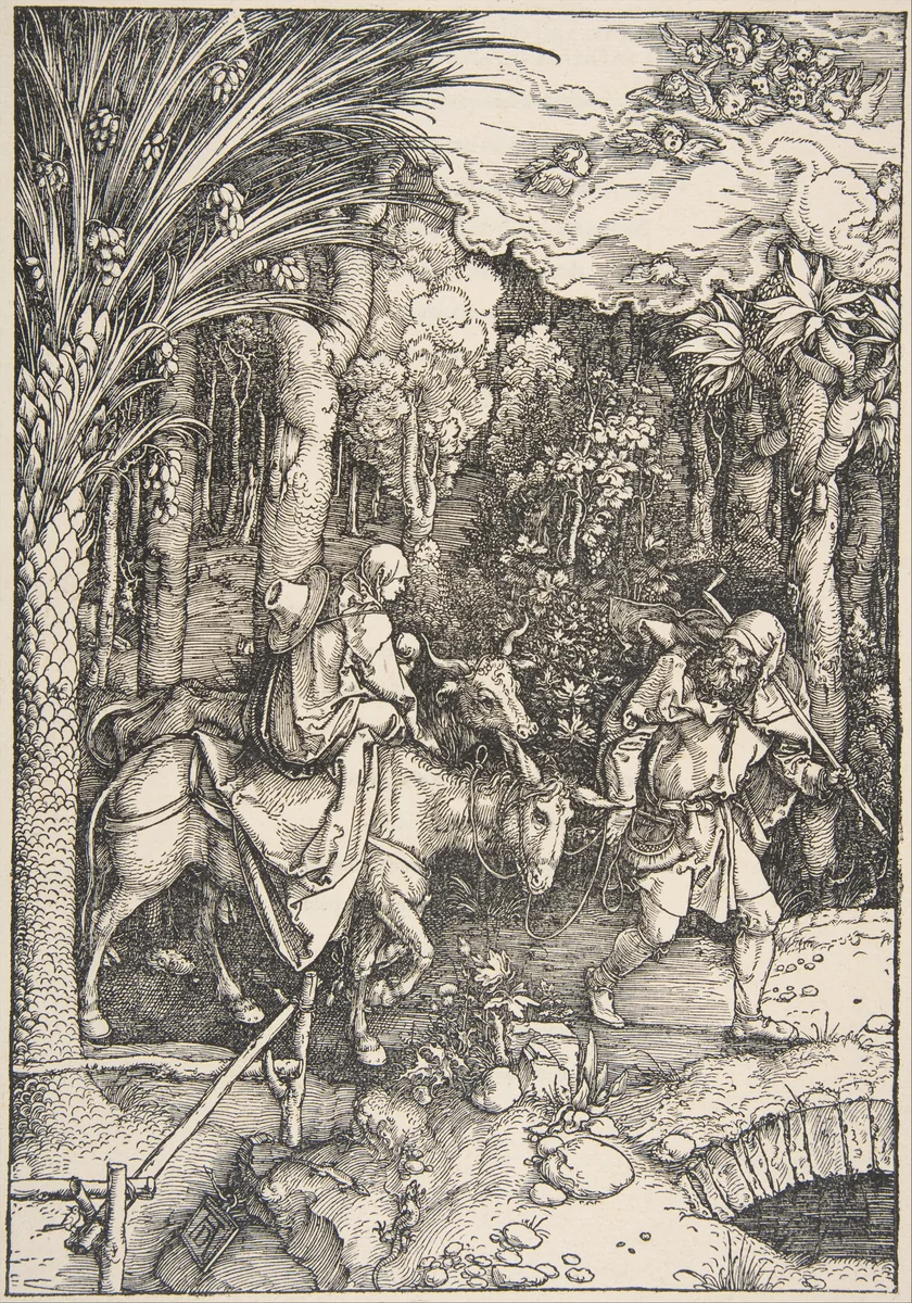 The Flight into Egypt, from "The Life of the Virgin" by Albrecht Dürer, print, 1511