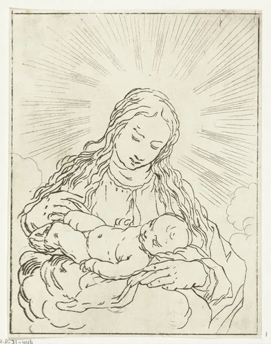 Maria met kind by Anthonie van den Bos, print, 1778-1838