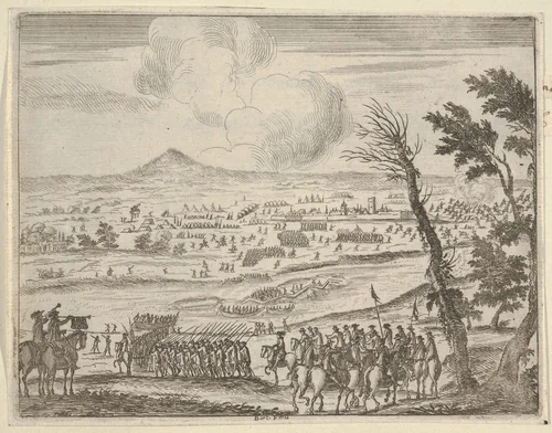 Francesco I d'Este Protects the French in Casalmaggiore from the Seige of the Spanish, from "L'Idea di un Principe ed Eroe Cristiano in Francesco I d'Este, di Modena e Reggio Duca VIII [...]" by Bartolomeo Fenice, print, 1659