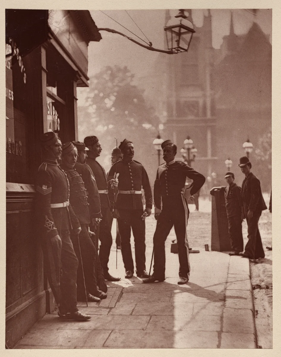 Recruiting Sergeants at Westminster by John Thomson, photograph, 1877