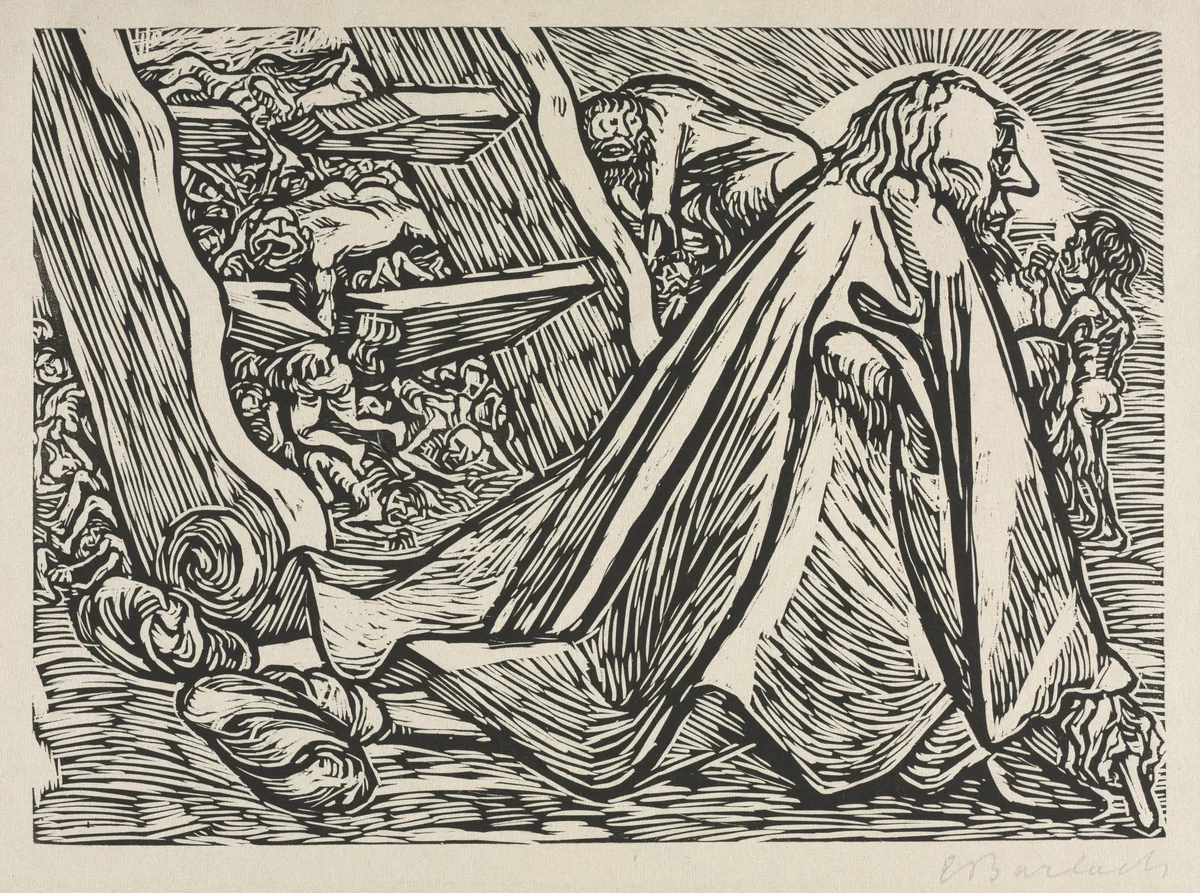 The Transformations of God: The Divine Beggar by Ernst Barlach, print, 1921