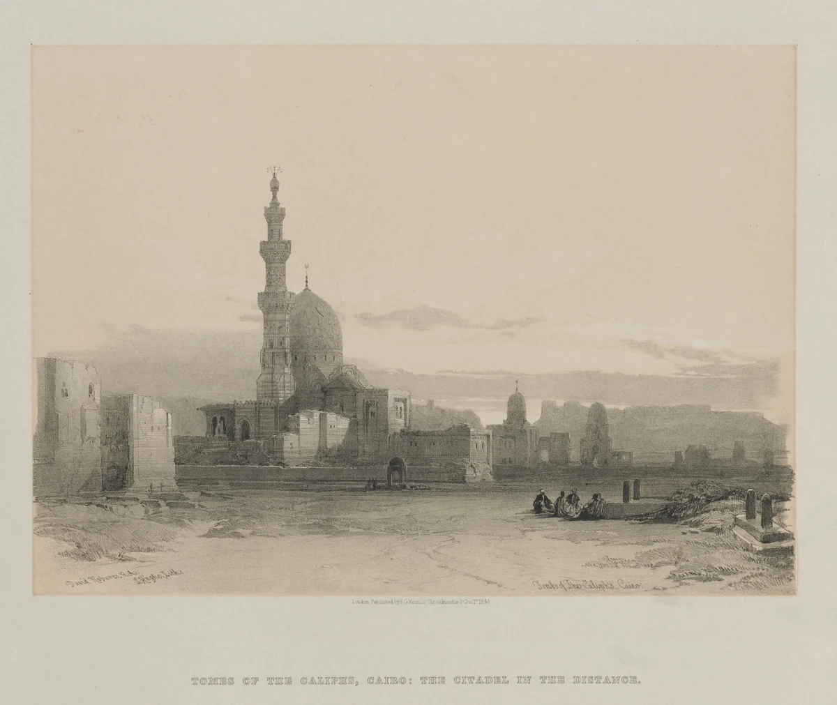 Egypt and Nubia, Volume III: Tombs of the Caliph's, Cairo by Louis Haghe, print, 1848