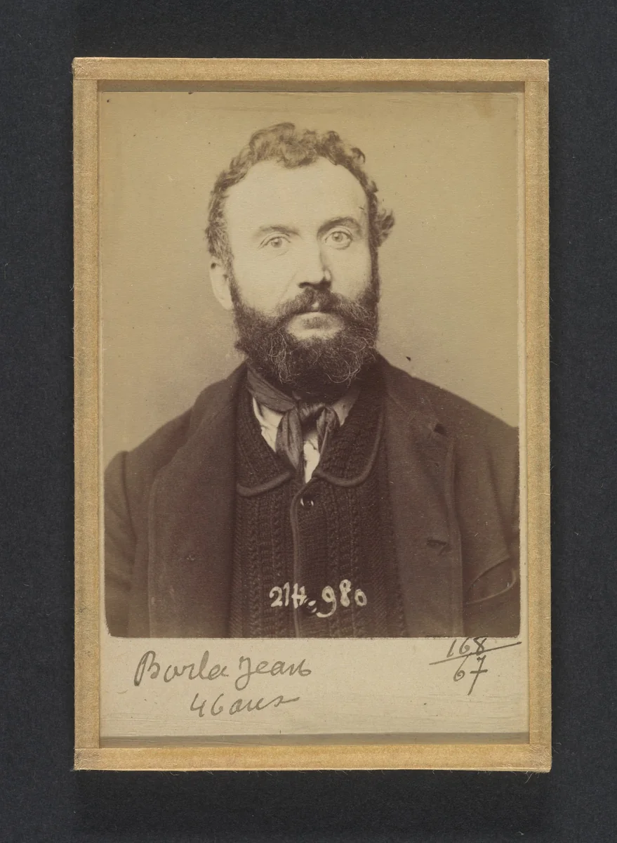 Barla. Jean Michel. 46 ans, né à Sirié (Italie). Mécanicien. Anarchiste. 2/3/94. by Alphonse Bertillon, photograph, 1894