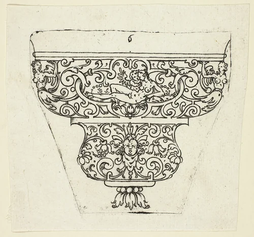 Plate 6, from twenty ornamental designs for goblets and beakers by Master A.P. German, print, 1604