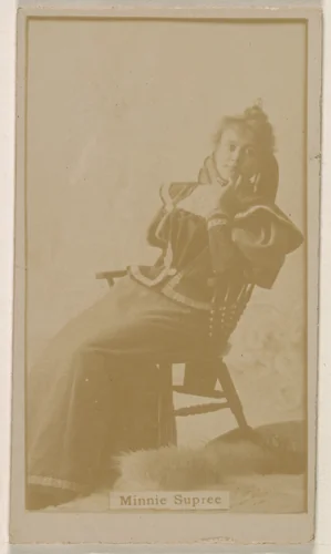 Minnie Supree, from the Actresses series (N245) issued by Kinney Brothers to promote Sweet Caporal Cigarettes by Kinney Brothers Tobacco Company, photograph, 1890