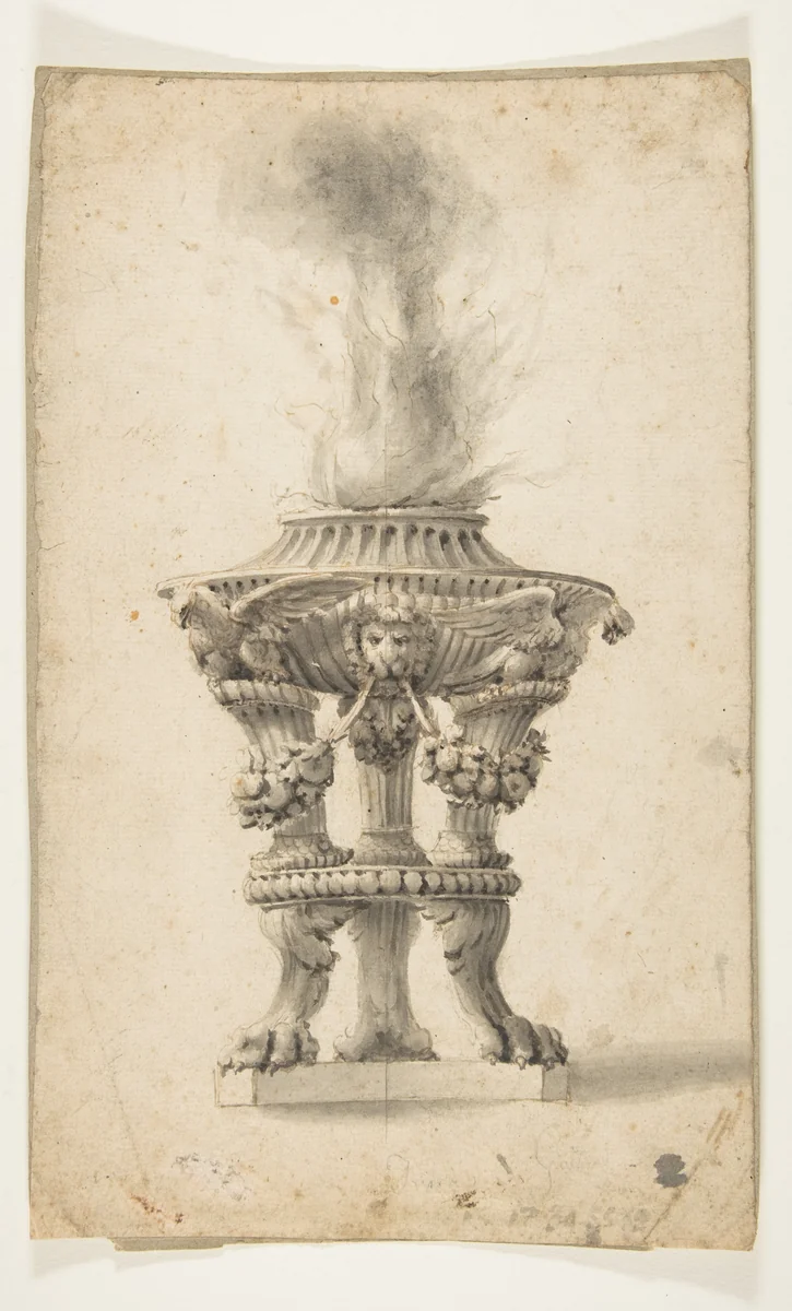 Study of a Fire Urn by anonymous, drawing, 1765-1775