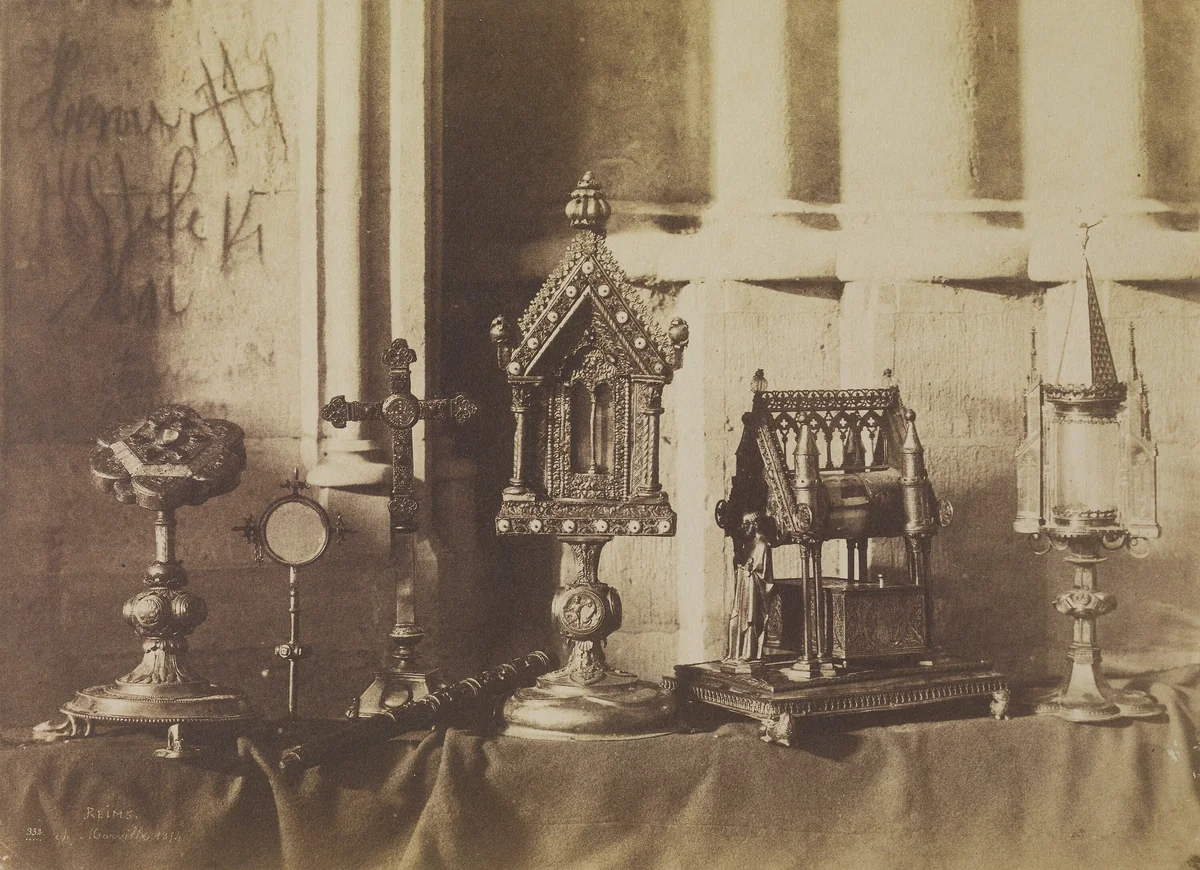 Treasury of Reims Cathedral by Charles Marville, photograph, 1849-1859