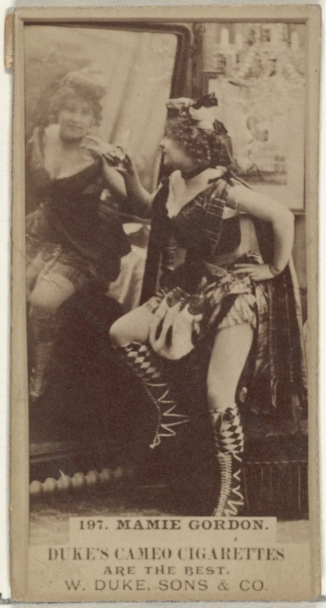 Card Number 197, Mamie Gordon, from the Actors and Actresses series (N145-5) issued by Duke Sons & Co. to promote Cameo Cigarettes by W. Duke, Sons & Co., photograph, 1880-1889