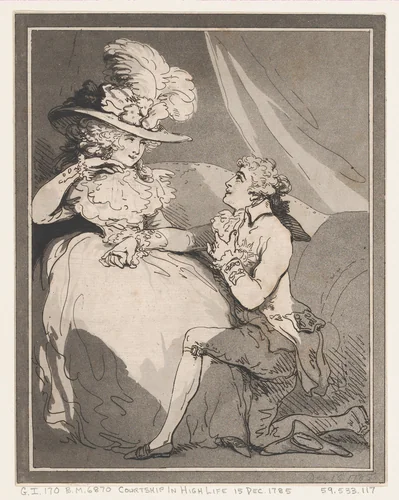 Courtship in High Life by Thomas Rowlandson, print, 1785