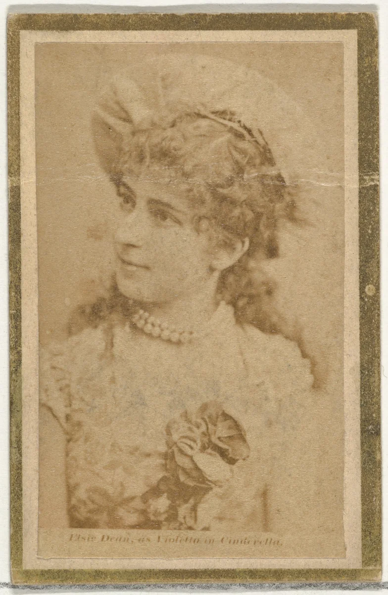 Elsie Dean as Violetta in Cinderella, from the Actresses and Celebrities series (N60, Type 2) promoting Little Beauties Cigarettes for Allen & Ginter brand tobacco products by Allen & Ginter, photograph, 1887