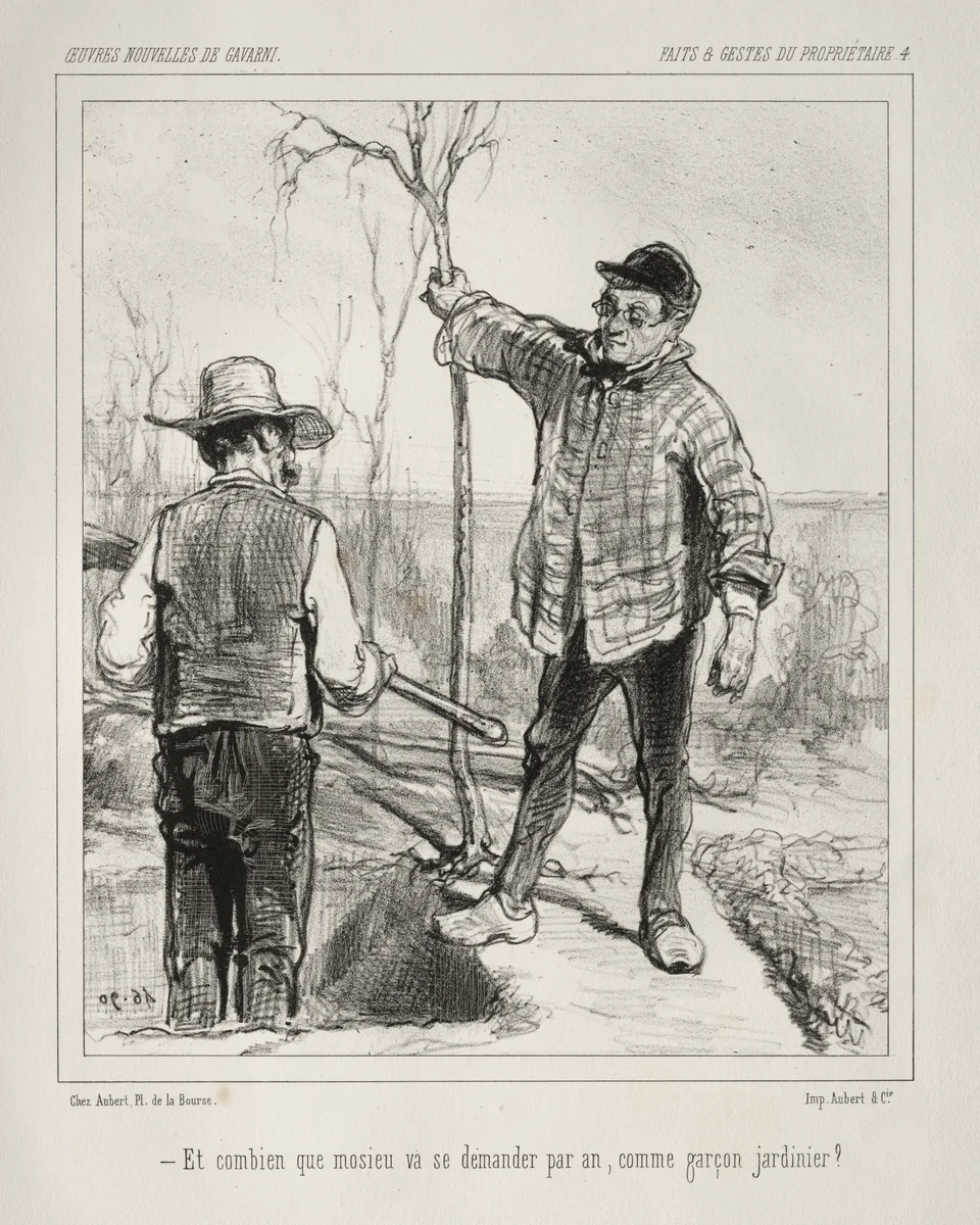 Faite et Gestes du Propriétaire by Paul Gavarni, print, 1824-1866