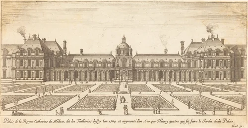 Palais de la Reyne Catherine de Medicis by Israël Silvestre, print, 1650-1655